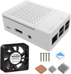 Boitier Pour Raspberry Pi 3 Modèle B +(B Plus),Avec Ventilateur Et 3Pcs Dissipateurs Pour Raspberry Pi 3/2 Modèle B(N'Inclut Pas Le Tableau Raspberry Pi)(Blanc)