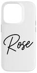 Coque pour iPhone 14 Pro Rose Nom Femme Mignon Fille Élégante Femme Amour Manuscrite