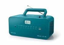 Radio Portable Muse - M-30 BTB - Radio, CD, mp3, USB avec Fonction Bluetooth - Mémorise Les émissions - Fonctionnement sur Piles ou sur Secteur Bleu-Vert