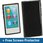 Black Glossy TPU Gel Case for New Apple iPod Nano 7th Generation 7G Cover Shell