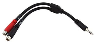 Pig Hog PY-S352R 3.5 mm (Male) to Dual RCA (Female) Y-Cable, 6"