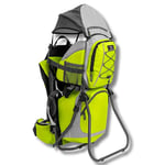 DROMADER Porte Bebe Randonnée - Confortable Porte Bébé Dorsal jusqu'à 22kg - Sac à Dos Porte Bebe avec Poche Isolante, Pare-Soleil et Protection Pluie - Vert