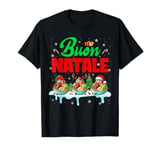 Buon Natale Xmas Three Santa Reindeer Ice-creams Italian T-Shirt