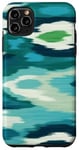 iPhone 11 Pro Max Green and Blue Abstract Ikat Design Case