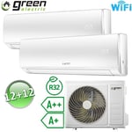 Climatiseur double split 12000+12000 Btu R32 A++/A+ Green Electric EVO (U.E. 5.2