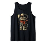 Black Cat in Cowboy Boots Tank Top