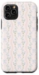 iPhone 11 Pro Cute Light Blue Bows Floral Flower Soft Pink Girl Coquette Case