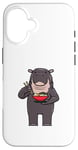 Coque pour iPhone 16 Hippopotame mangeant des nouilles Ramen Animaux sauvages