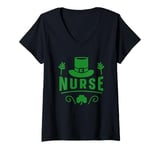 Womens St Patricks Day Nurse V-Neck T-Shirt