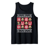 Gloomy Bear Naughty Grizzly Christmas Snowflake Knit Pattern Tank Top