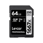 Lexar 64GB Professional 1667x UHS-II SDXC Memory Card