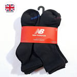 New Balance Unisex Kids Socks Size 4-10 Black 8 Pairs School Sport PE Sport