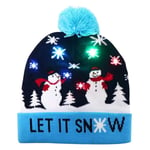 Light Up Christmas Hat Ugly Christmas Beanie Hat med 6 färgglada LED-lampor för vuxna Xmas Nyår Festtillbehör Sunmostar