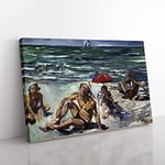 Big Box Art The Beaches of Forte Del Marmi by Lovis Corinth Canvas Wall Art Print Ready to Hang Picture, 76 x 50 cm (30 x 20 Inch), Black, Grey, Grey