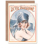 Artery8 La Vie Parisienne Portrait Woman Water Magazine Cover Sealed Greeting Card Plus Envelope Blank inside Femme Eau Couverture du magazine Couverture