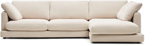Gala, Chaiselong sofa, Højrevendt, beige, H87x300x193 cm, stof