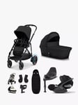 Cybex E-Gazelle S Pushchair, Carrycot & Accessories with the Cloud T Car Seat and Base T Bundle, Black