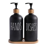 Glass Soap Dispenser Set, Contains Glass Hand Soap Dispenser and Glass Dish1456