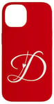 Coque pour iPhone 14 D Amoureux Lettre Alphabet Monogramme D Initiales Cœur