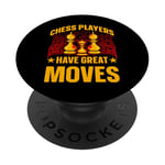 Les joueurs d'échecs ont de grands mouvements King Queen Checkmate Fun PopSockets PopGrip Adhésif