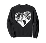 Saint Bernard Mom Dog Art Valentine's Day Heart Sweatshirt