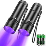 kizplays Lampe de poche UV, 395 nm, détecteur de lumière noire pour urine d'animaux, taches, punaises de lit et plus encore, 3 piles AAA incluses [Classe énergétique A+]