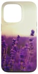 Coque pour iPhone 13 Pro Esthétique Violet Lavande Violet Fleur Floral Femmes Filles