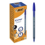 BIC Cristal Exact Stylos-Bille Pointe Aiguille 07 mm - Bleu Boîte de 20