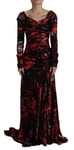 Dolce & Gabbana Robe Noir Floral Roses A-Line Fourreau IT36/US2 / XXS 6000usd