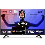 CHIQ L40H7G 40 Pouces Smart TV, Full HD 1080P Slim Design Google TV, Google Assistant, Chromecast intégré HDR10&HLG, Dolby Audio Mode Vidéo Triple Tuner 2023