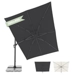 doppler Parasol pendulaire Jack 400x300cm en Anthracite I Parasol pour Balcon & terrasse I Parasol à manivelle pour Jardin et terrasse I Parasol à manivelle en Aluminium résistant aux UV