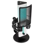 Endgame Gear XSTRM - USB C and 3.5mm RGB Microphone with Shock Mount Pop Filter White