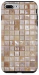 Coque pour iPhone 7 Plus/8 Plus Motif mosaïque beige crème Y2K ton neutre