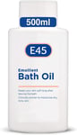 E45 Bath Oil 500ml, Moisturizing Emollient for Dry Skin, Soap & Perfume Free