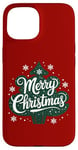 Coque pour iPhone 15 Arbre vert festif joyeux Noël vacances d'hiver joie