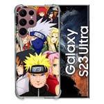 Cokitec Coque Renfocée en Verre Trempé pour Samsung Galaxy S23 Ultra Manga Naruto Team