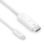 PureLink Câble USB-C vers HDMI haute vitesse, 4K Ultra HD 60 Hz, contacts plaqués or, 3 m, blanc