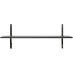 Sector Single Wide Hylle 34x87 cm, Black Ash/Messing