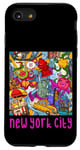 Coque pour iPhone SE (2020) / 7 / 8 Enjoy Colorful New York City The Big Apple Doodles Anime Fun