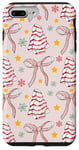 iPhone 7 Plus/8 Plus Pink Christmas Ribbon Bow Xmas Tree Cakes Holiday Print Case