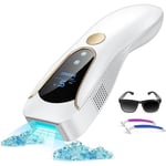 Épilateur Lumière Pulsée de Glace avec 9 Niveaux, IPL Épilateur Laser avec 3 Fonctions HR/SC/RA et 2 Modes et 999,900 Flashes