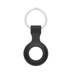 Protective Case Compatible With Apple Airtags Case, 2021 Hanging Buckle Keychain Anti-lost Cover Portable Soft Silicone Anti-Scratch Lightweight Compatible With AirTags Finder (Black)