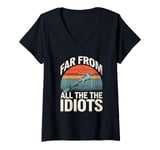 Womens The Closer I Get To The Bottom The Farther I Am From Idiots V-Neck T-Shirt