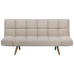 Canapé Clic-Clac 3 Places en Tissu Beige avec Fonction Couchage Confortable pou