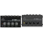 Behringer MICROMIX MX400 Ultra Low-Noise 4-Channel Line Mixer, Black & MICROAMP HA400 Ultra-Compact 4 Channel Stereo Headphone Amplifier