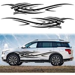 Noir)2 Pièces 240cm Flames Graphics Car Body Side Stickers Flame Racing Sport Stripe Car Decal Universal Vinyl Sticker for All Car suv Truck