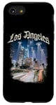 Coque pour iPhone SE (2020) / 7 / 8 Le vaisseau spatial UFO de Los Angeles DTLA Alien, fan de science-fiction LA 323