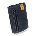 GUGGIARI® Portefeuille en Cuir de Qualité pour Homme – Porte Feuille Souple avec Porte Carte Bancaire et Porte-Monnaie - Porte Carte de Crédit Compact avec Protection RFID (Indigo)