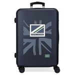 Pepe Jeans Tom Medium Blue 46 x 65 x 23 cm Hard ABS Combination Lock Side 56 L 3.2 kg 4 Wheels, Blue, One Size, Medium Suitcase