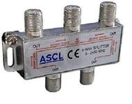 ASCL 1 in 4 Out Aerial TV Splitter suitable for Freeview Virgin Media Coax Cable